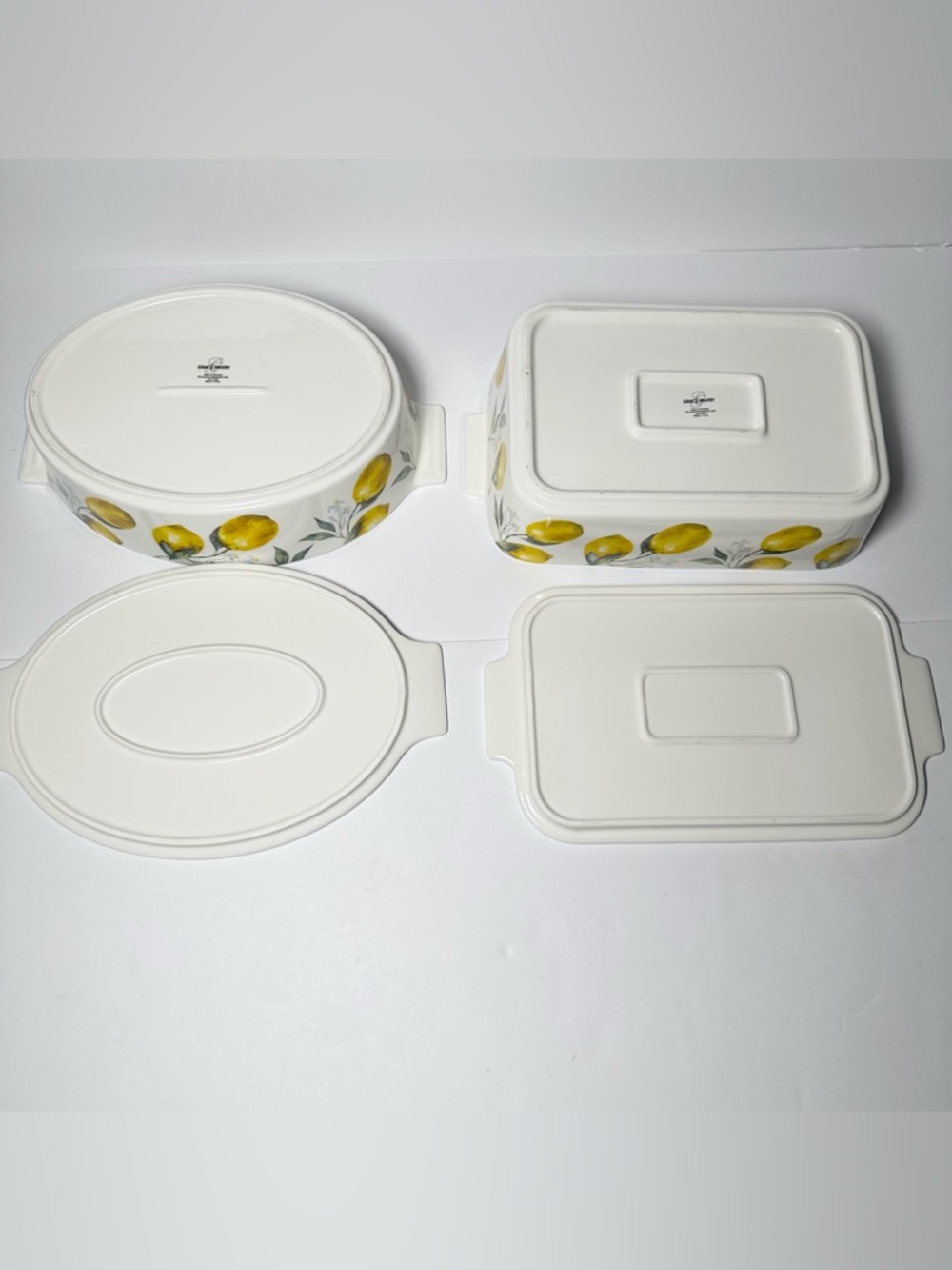 2-Lemon EuroGarden Oval & Rectangle Oven To Table Lidded Casserole Baker 3 in 1 - Picture 12 of 16